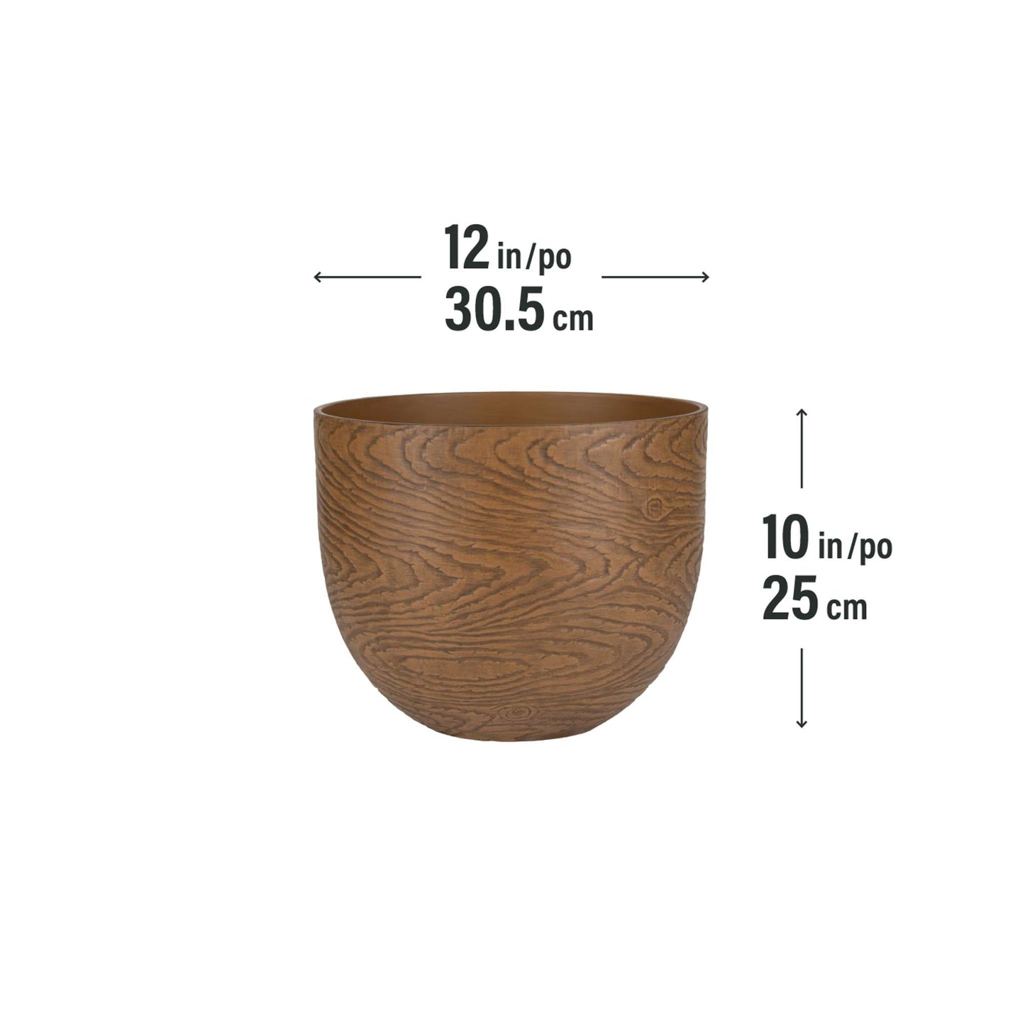 12’’ Oakmere Planter with wood-effect finish