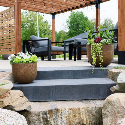 12’’ Oakmere Planter with wood-effect finish