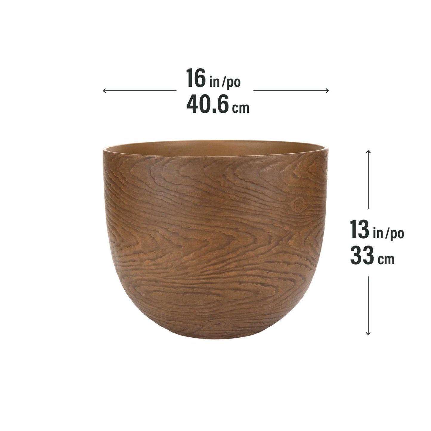 Jardinière Oakmere 16 po avec fini effet bois