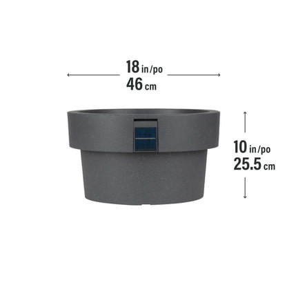 Pot solaire 18 po avec éclairage d’ambiance