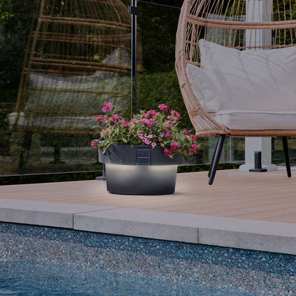 Pot solaire 18 po avec éclairage d’ambiance