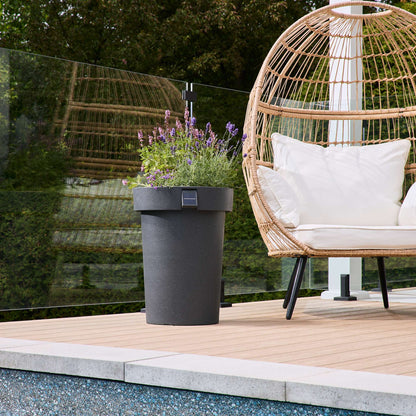 Grand pot solaire 18 po avec éclairage d’ambiance