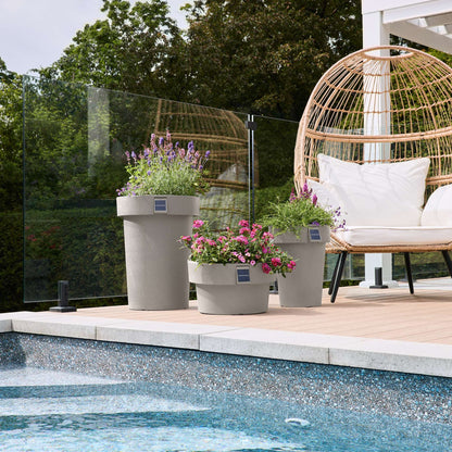 Grand pot solaire 18 po avec éclairage d’ambiance