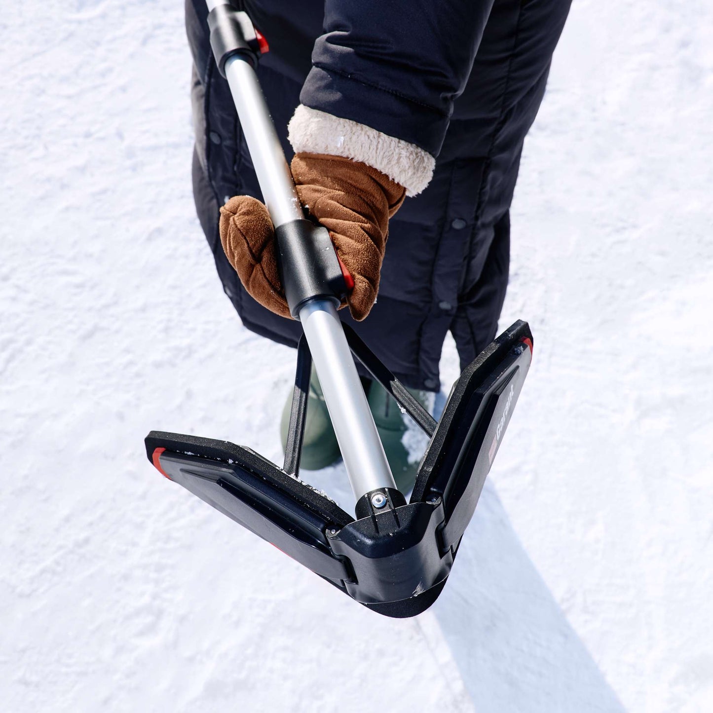 44" Telescopic Snow Brush with Non-Scratch Folding Head