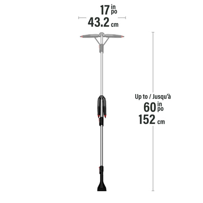 Balai à neige télescopique 60 po avec tête anti-égratignures pliable