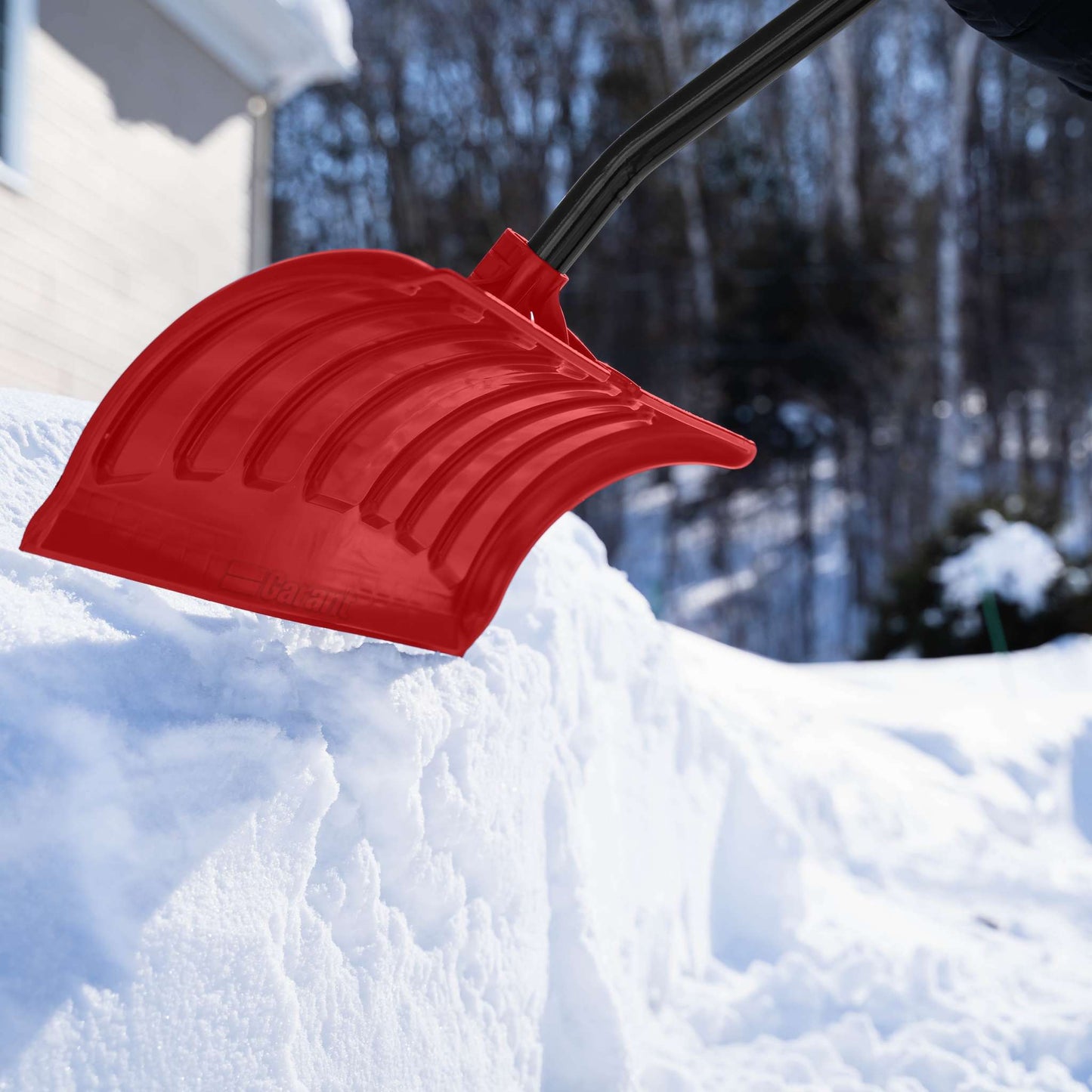 Snow pusher, ergo aluminum handle, 21" poly blade