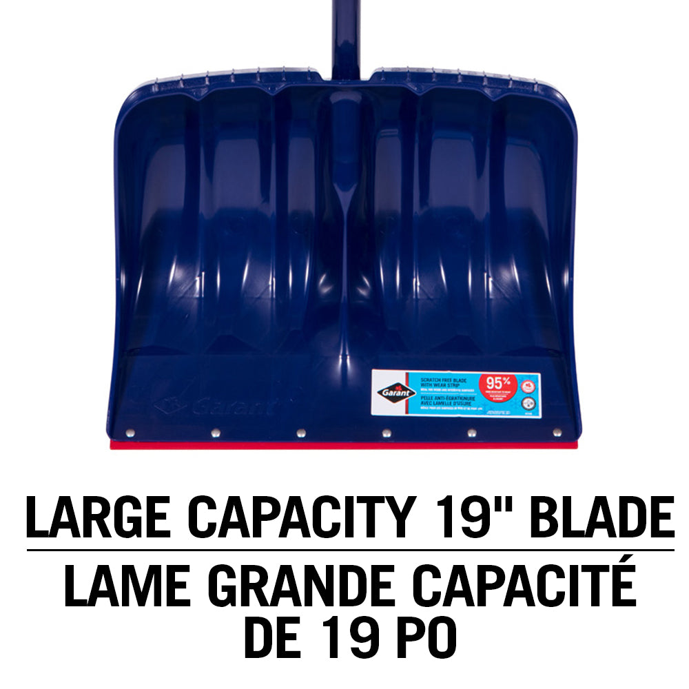 19Inch Ergonomic Snow Shovel, Lightweight Aluminium Handle and Wear