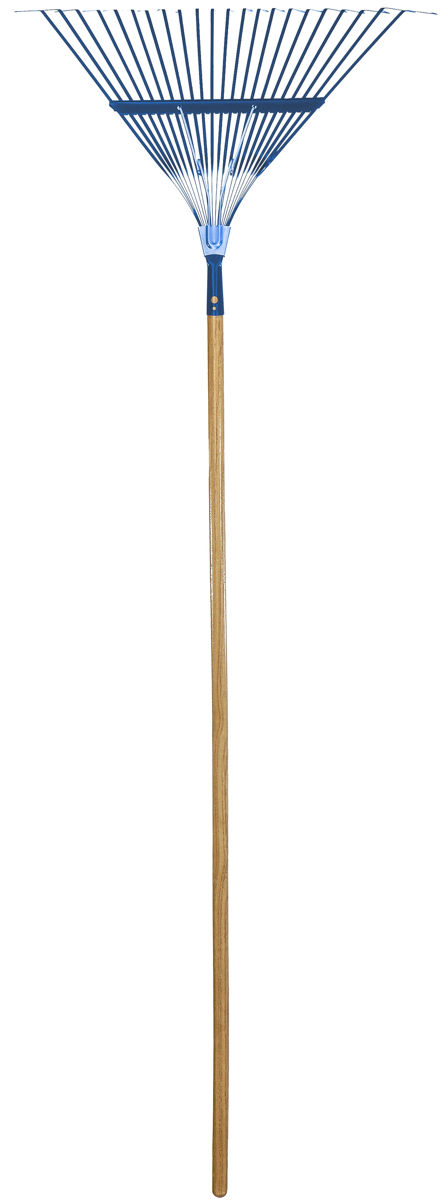 Springback lawn rake, 22 steel tines, wood handle