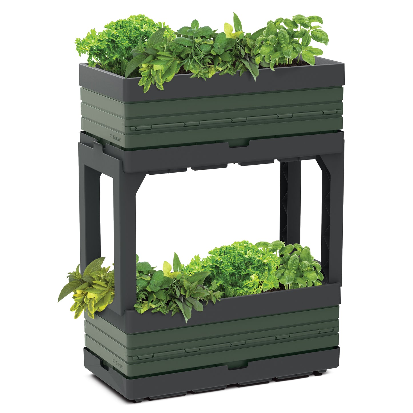Modular Herb Garden Kit, includes 2 planters and 2 legs, Green