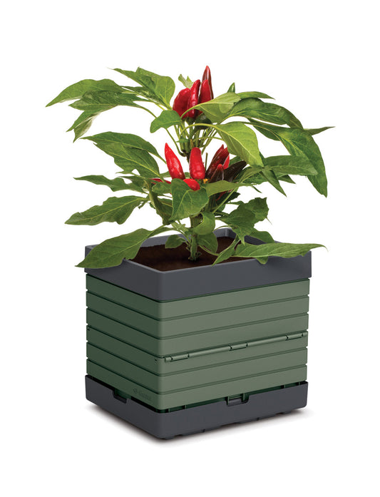 Individual bin, 14x11x13", polypro green M3 modular garden