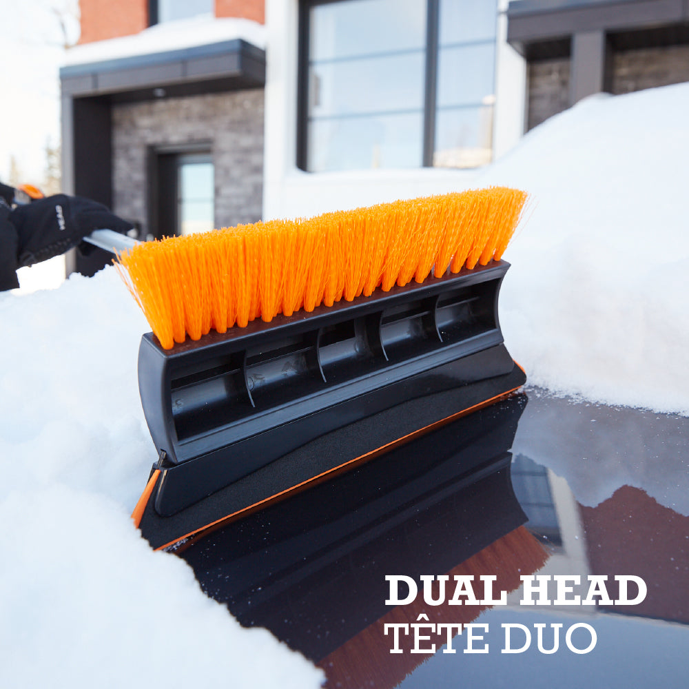 Telescopic dual head snow brush