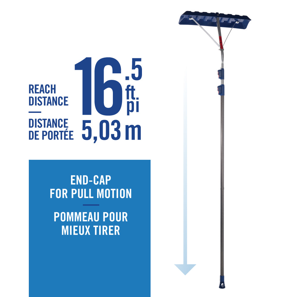 16.5Ft Snow Roof Rake with Telescopic & Lightweight Aluminum Handle