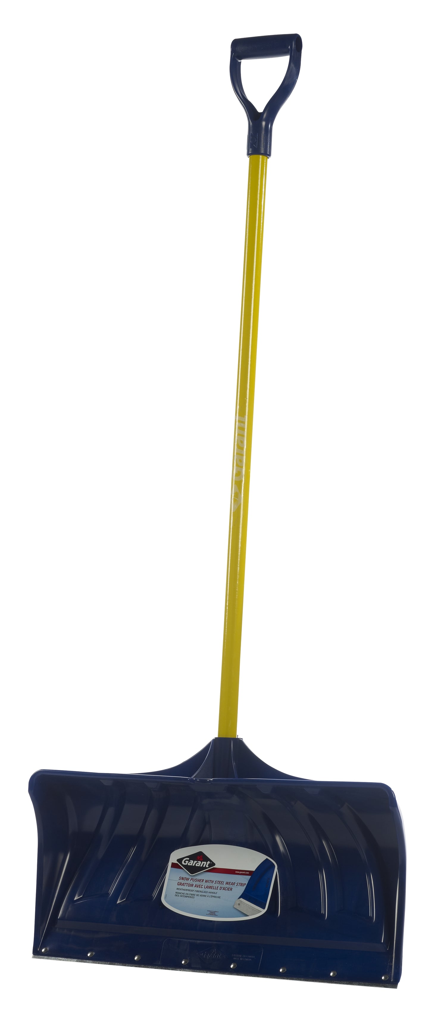 Snow pusher, fiberglass handle, 24" poly blade Garant