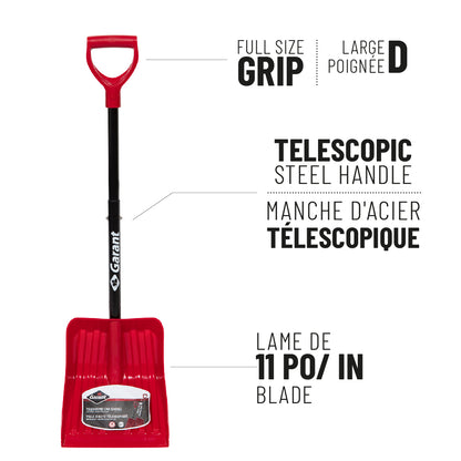 Car shovel, poly blade, telescopic handle
