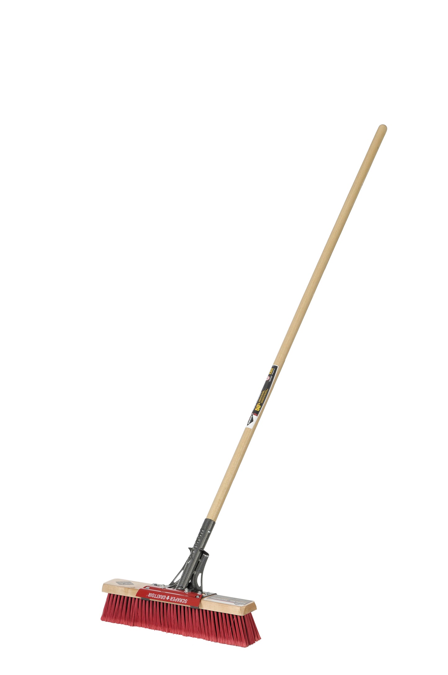 Push broom, scraper, 18", multi, wood hdle
