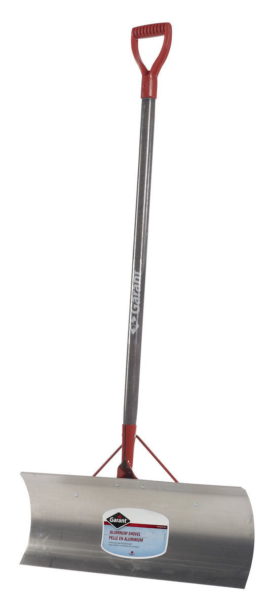 Snow pusher, wood handle, 24-Inch aluminum blade