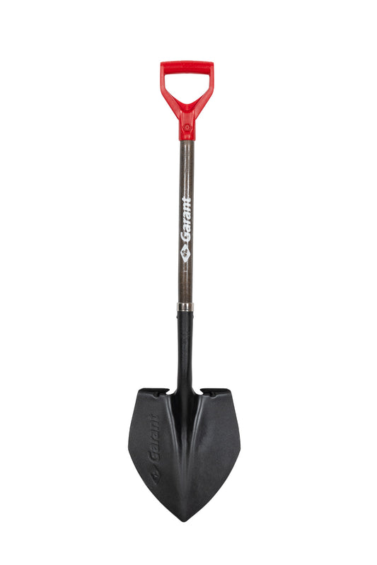 Excavator shovel, wood handle, D-grip