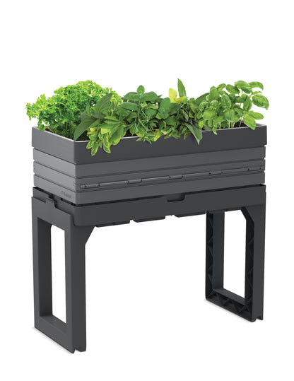 Modular Herb Garden Kit, includes 2 planters and 2  legs, Grey