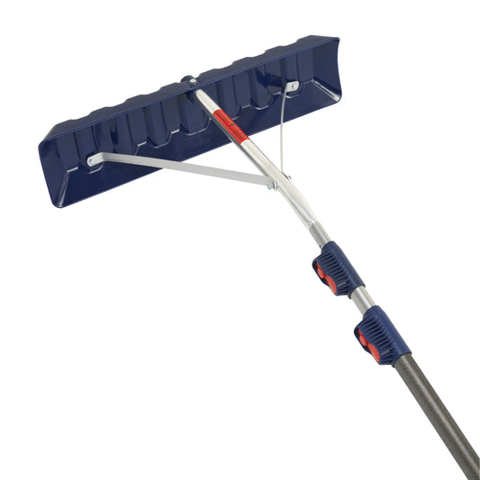 16.5-Ft Snow Roof Rake with Telescopic & Lightweight Aluminum Handle, 24’’ Poly Blade