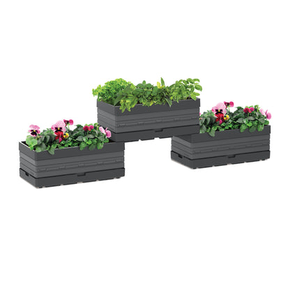 Modular Herb Garden Kit, includes 2 planters and 2  legs, Grey