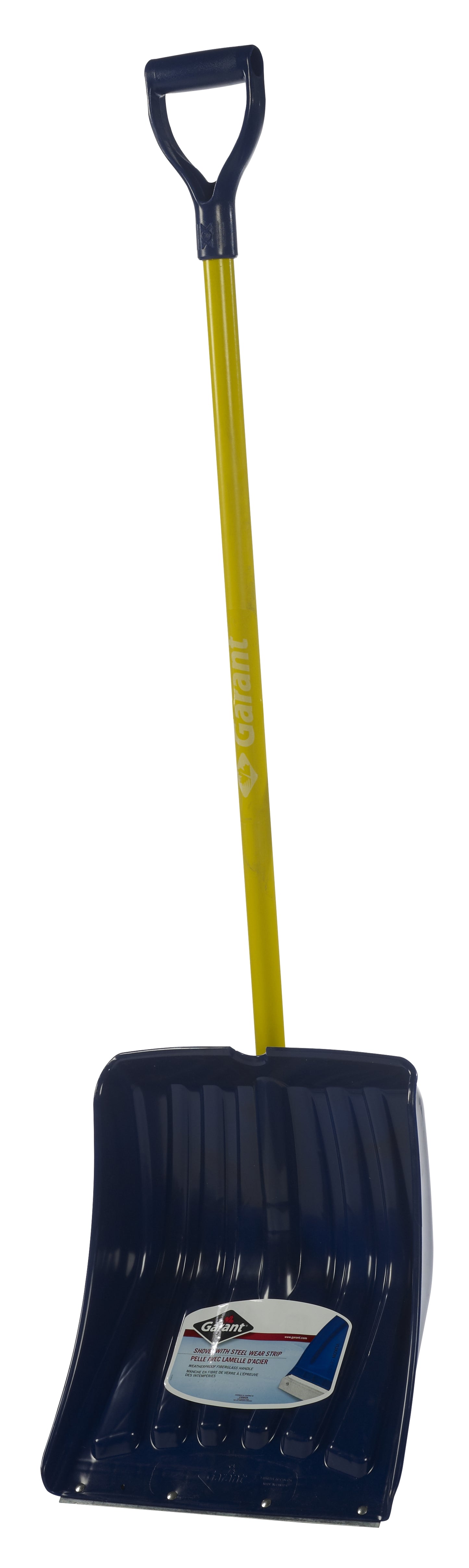 Snow shovel, fiberglass handle, 13.9" poly blade