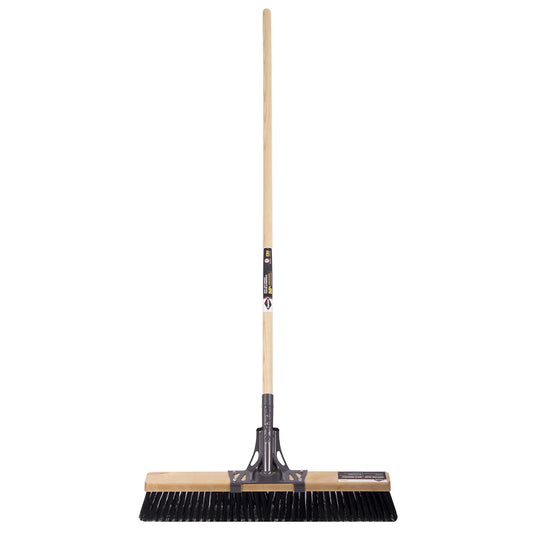 Push broom, 24", rough, wood hdl