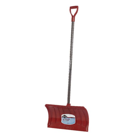 21-Inch Poly Snow Pusher, Hardwood Handle with D-Grip