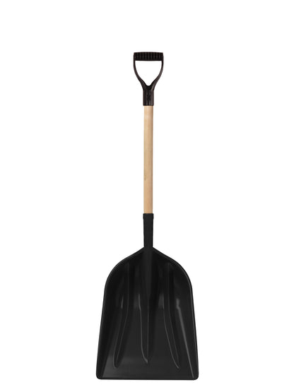 Grain scoop #12 in poly with wooden handle and D-grip